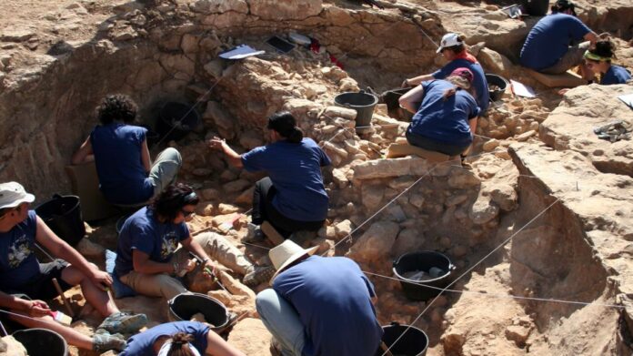 personas realizando una campaña de excavación en Pinilla del Valle